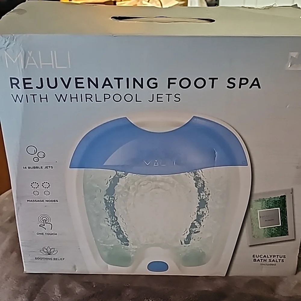 Electric Foot Spa Massager - White & Light Blue